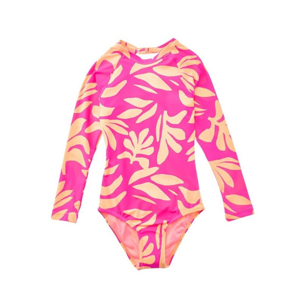 Beach Lingo Girls  Rash Guard One-Piece, Pink